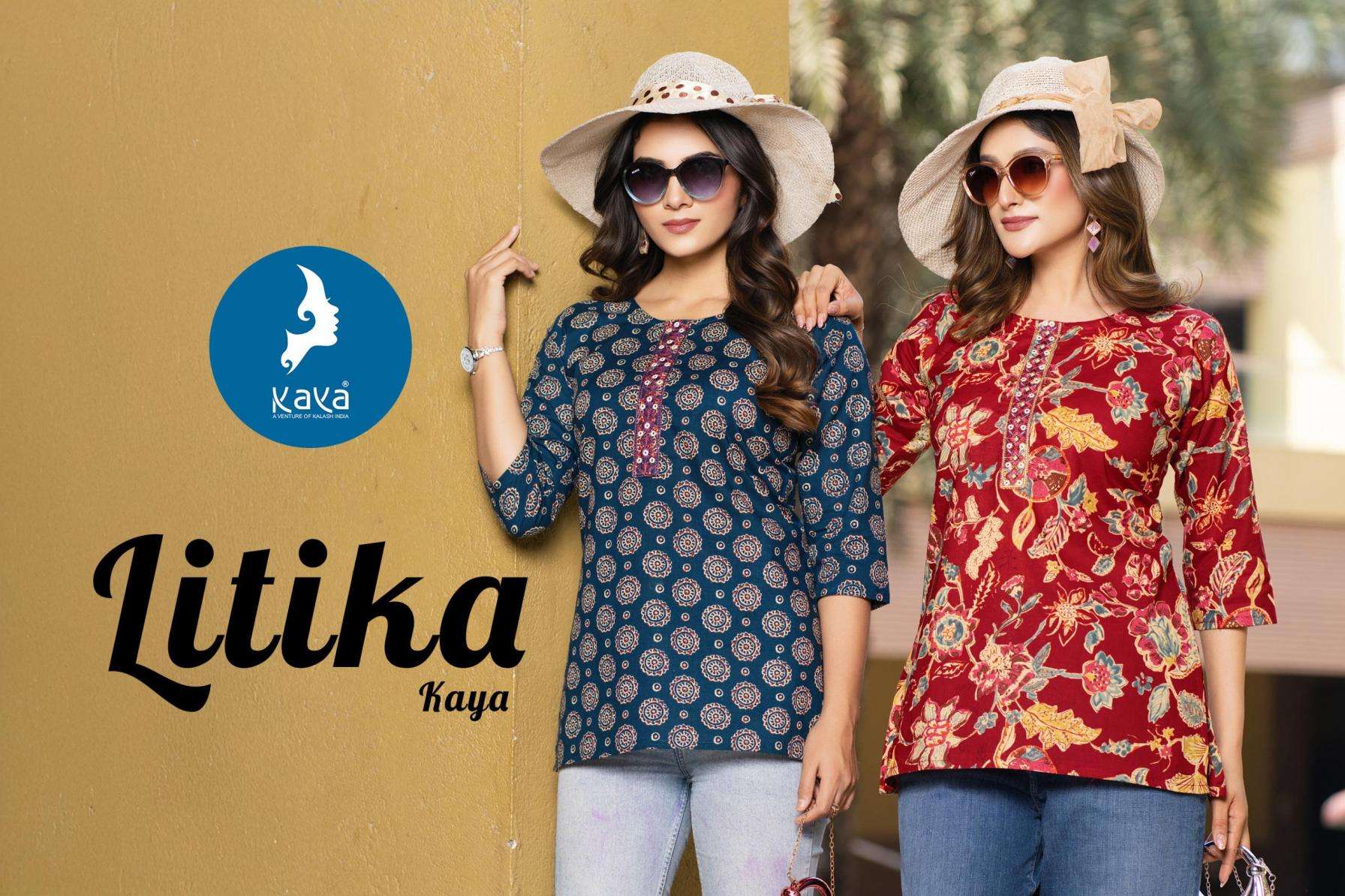 kaya litika series 01-06 cotton printed wholesale tops