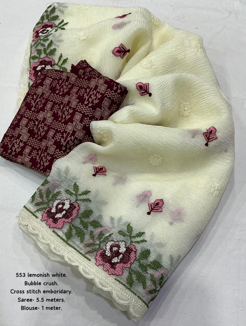 kc 553 rose crush attractive look saree online