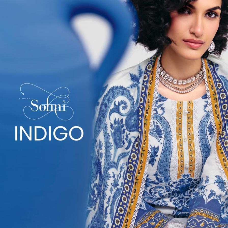 kimora sohni Indigo vol 61 series 681 to 684 amazing linen pakistani salwar kameez in wholesale surat