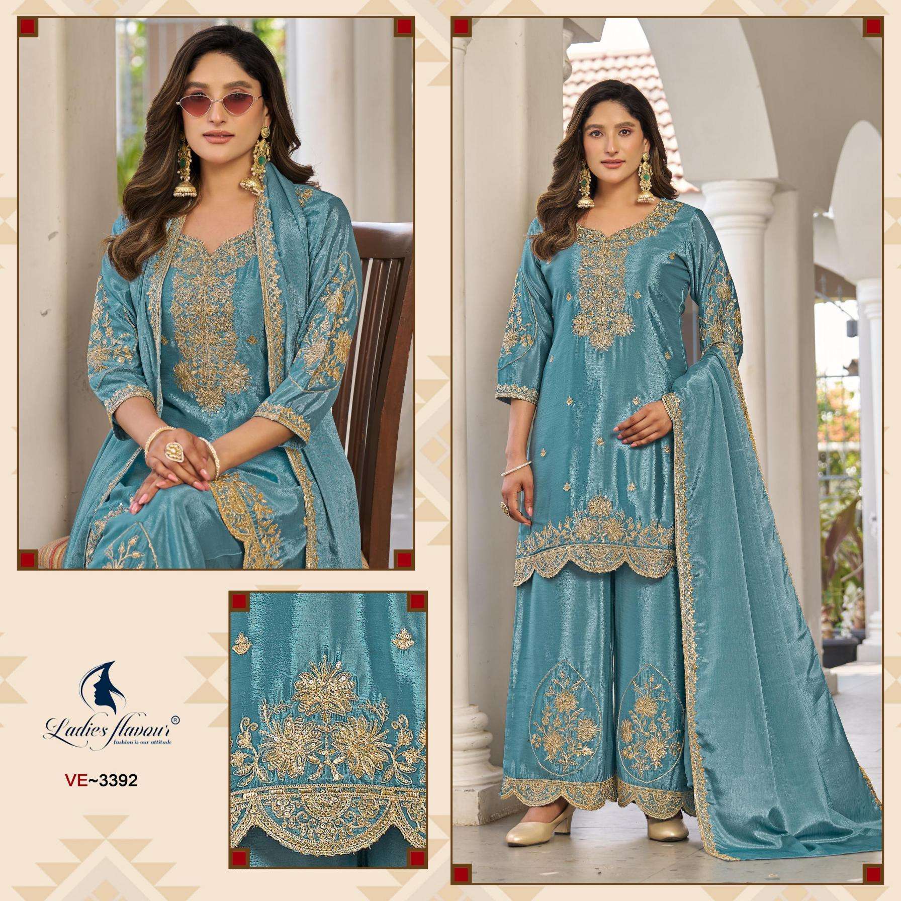 ladies flavour series 3392-3394 chinon readymade wholesale salwar kameez