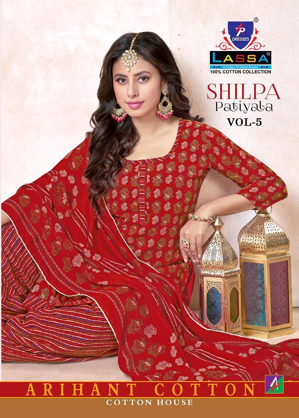Lassa Shilpa Patiyala Vol-5 series 5001-5010  Pure Cotton wholesale suit 