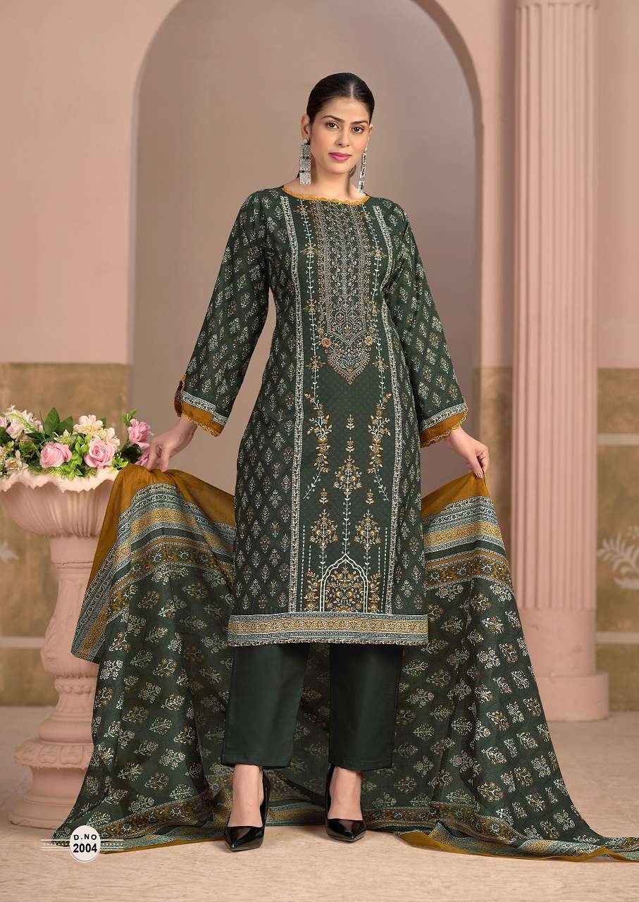 Mizaj Muzlin Vol-2 series 2001-2008 Soft Cotton readymade suit 