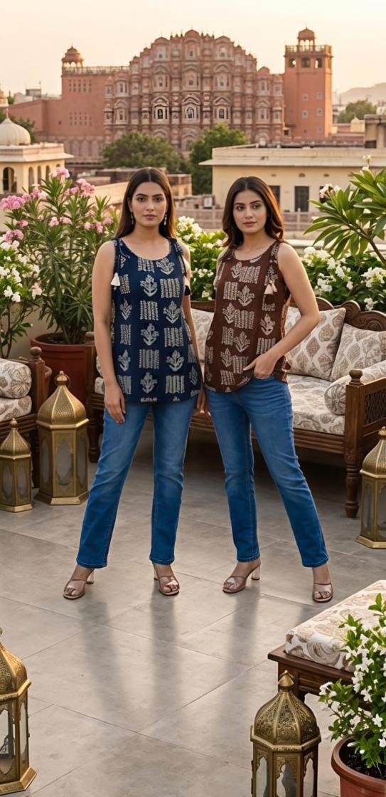 modern readymade cotton new design sleeveless combo top for girls