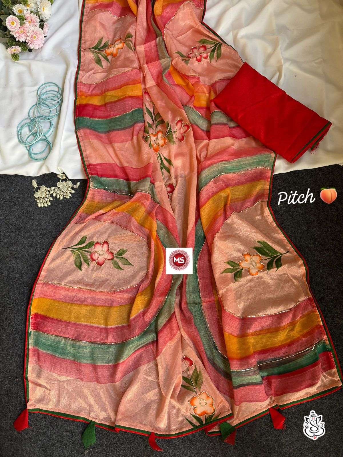 New Arrivals 20261 beautiful soft chinon fabric saree with rich look brush 