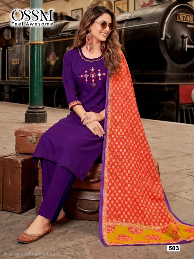 ossm malhar vol 5 series 501-504 Premium Cotton Dhabu readymade suit