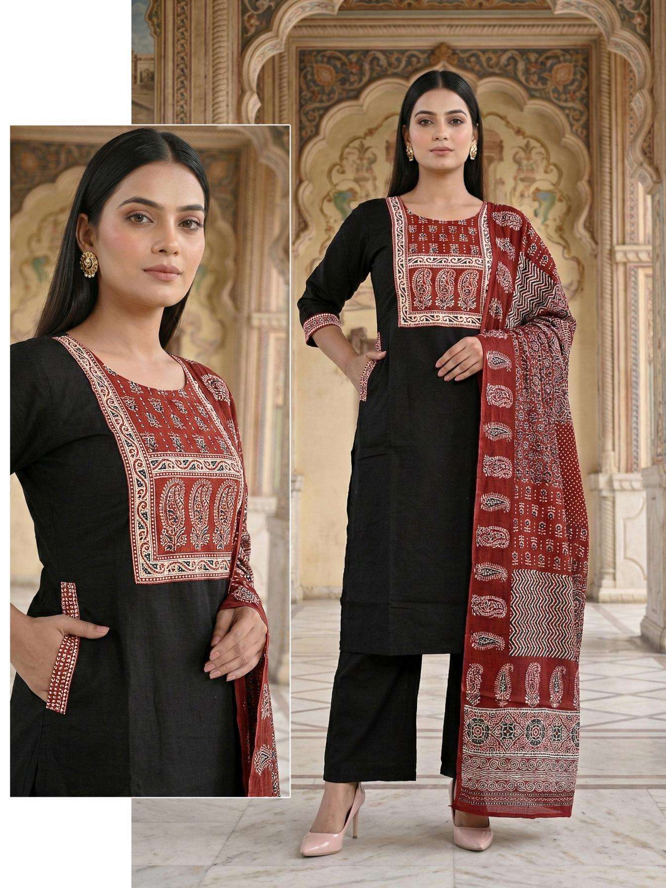 padmavati lally vol 1 dhabu cotton full stitch suit in wholesale surat
