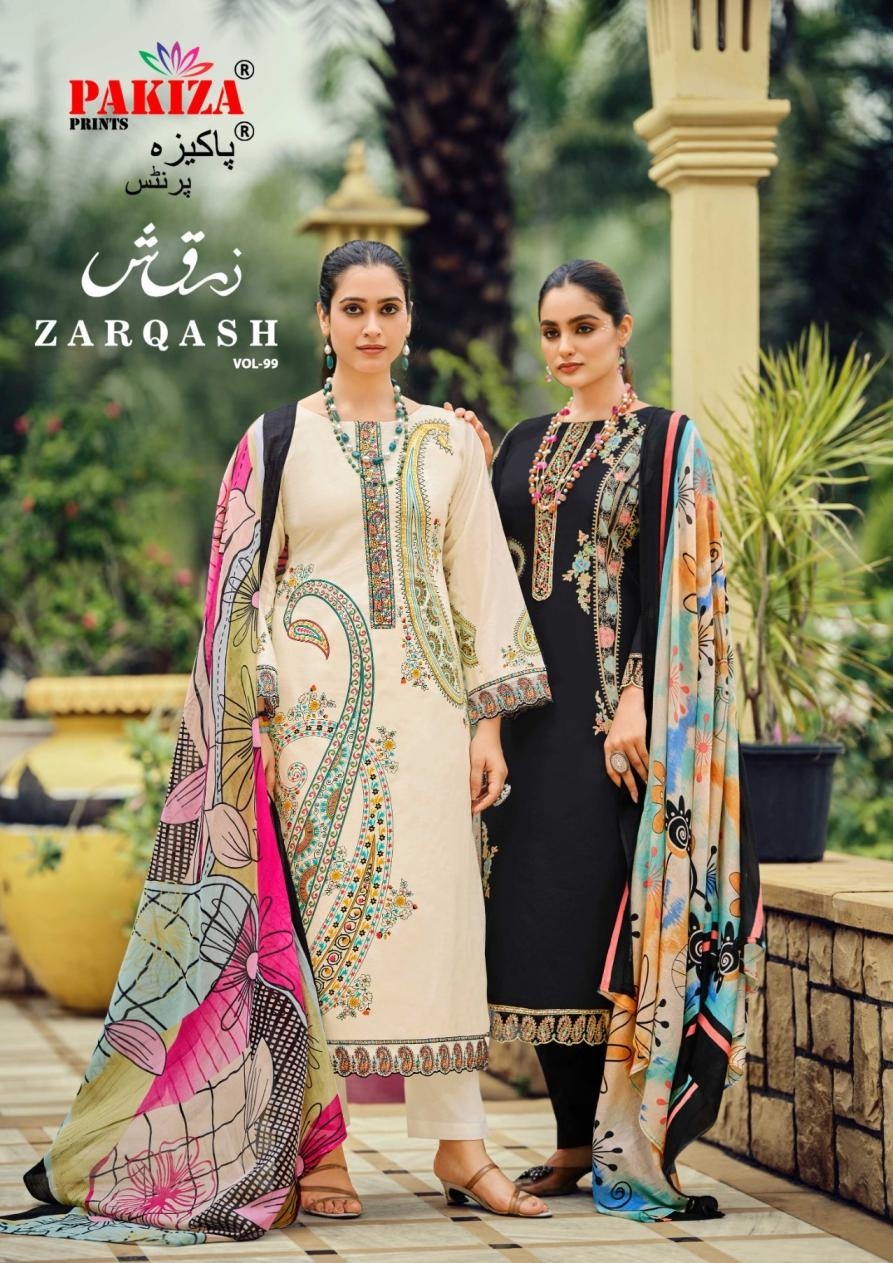 pakiza zarqash vol 99 series 9901 to 9906 lawn pakistani salwar kameez in wholesale surat