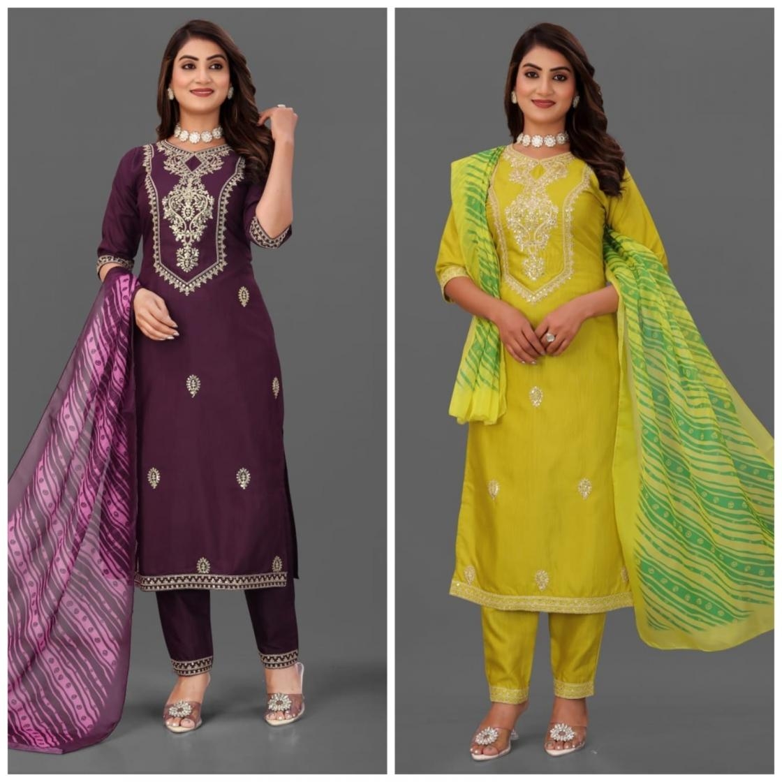 PR 9STAR FASHION PARI HIT VOL-1 COTTON BLEND WITH EMBROIDERY READYMADE SUIT