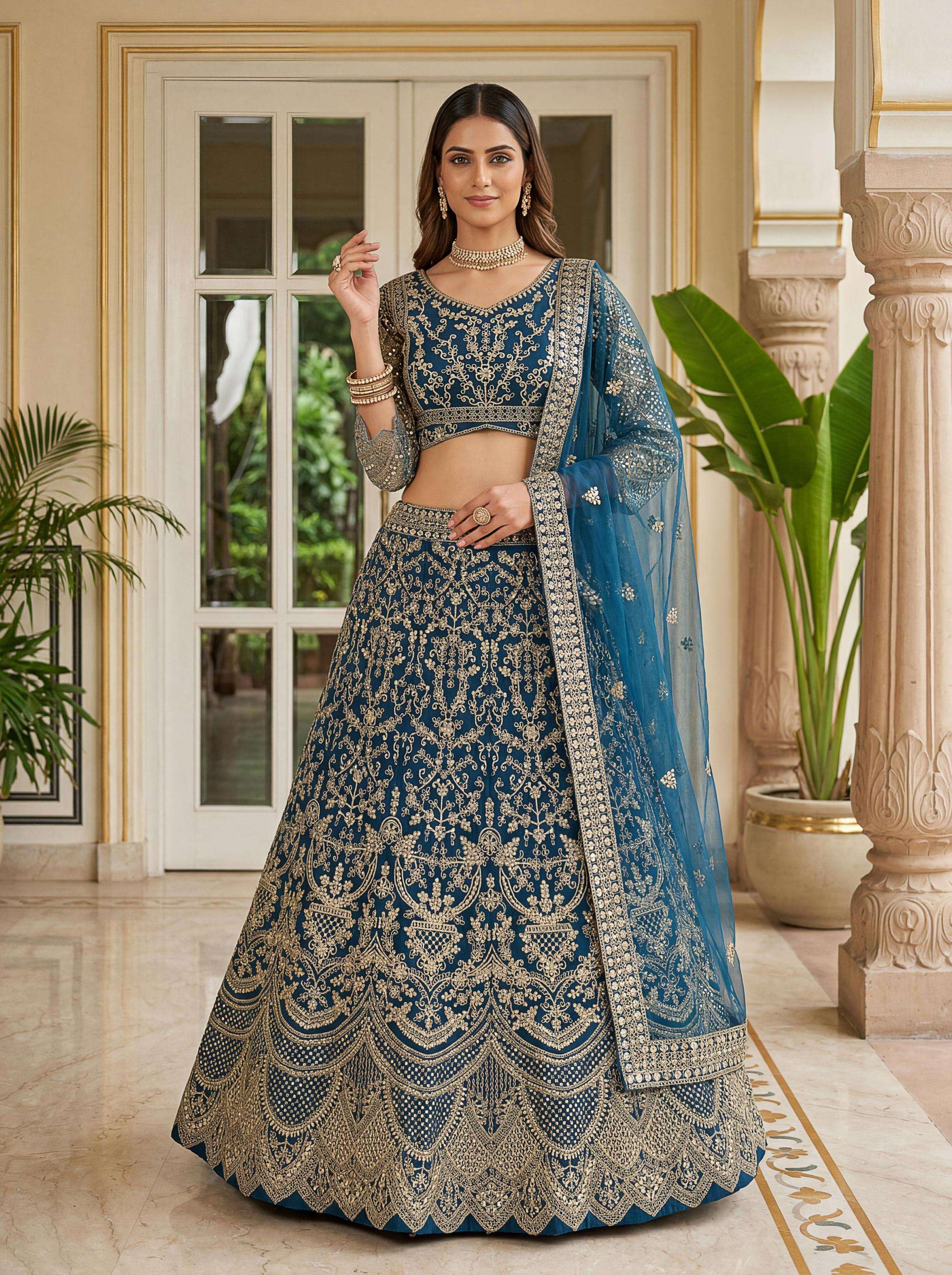 pr dvd 5159 butterfly net semi stitch lehenga unstitch choli with dupatta