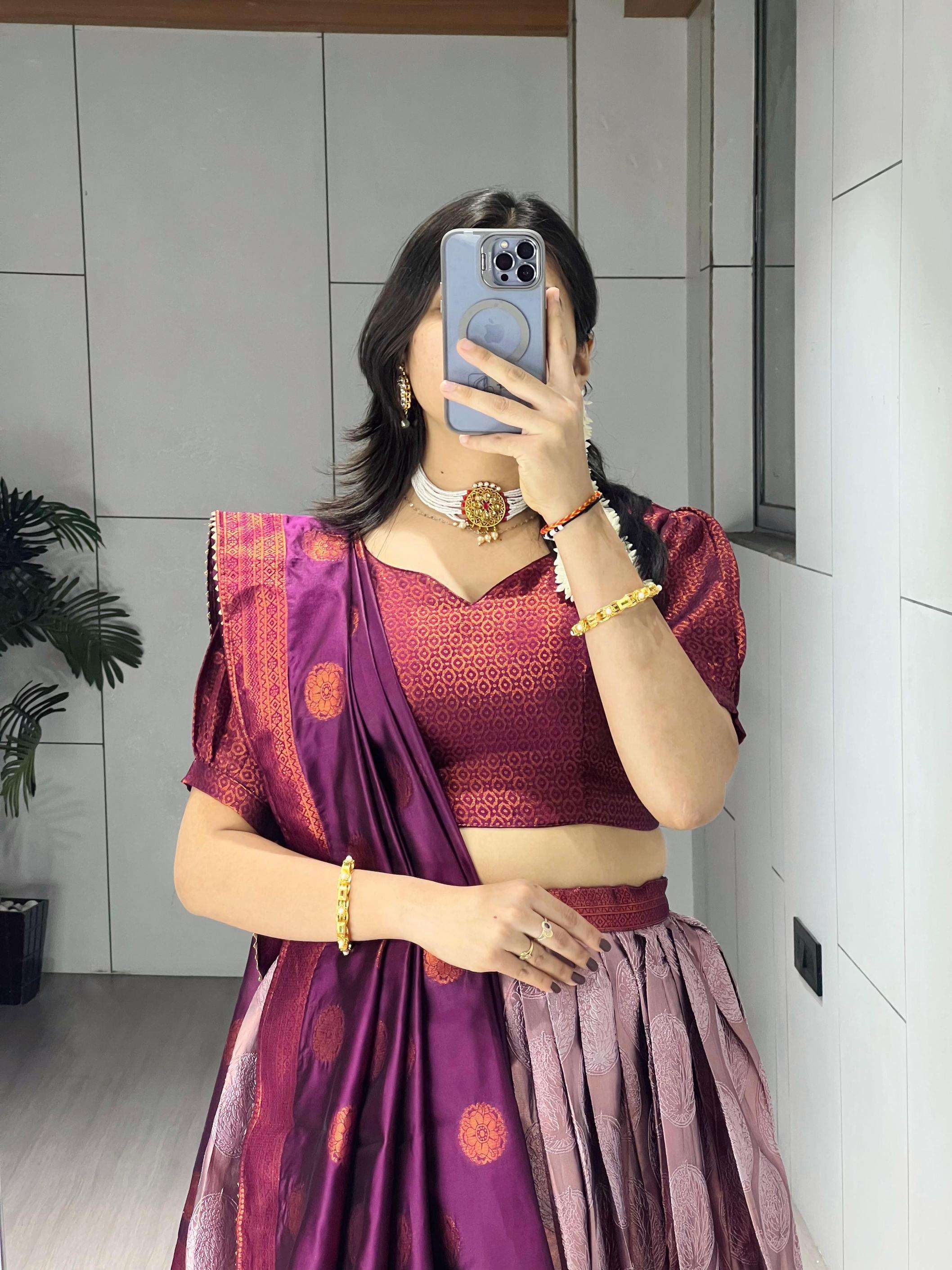 pr grtn8135 silk zari weaving stitch lehenga unstitch blouse in wholesale surat