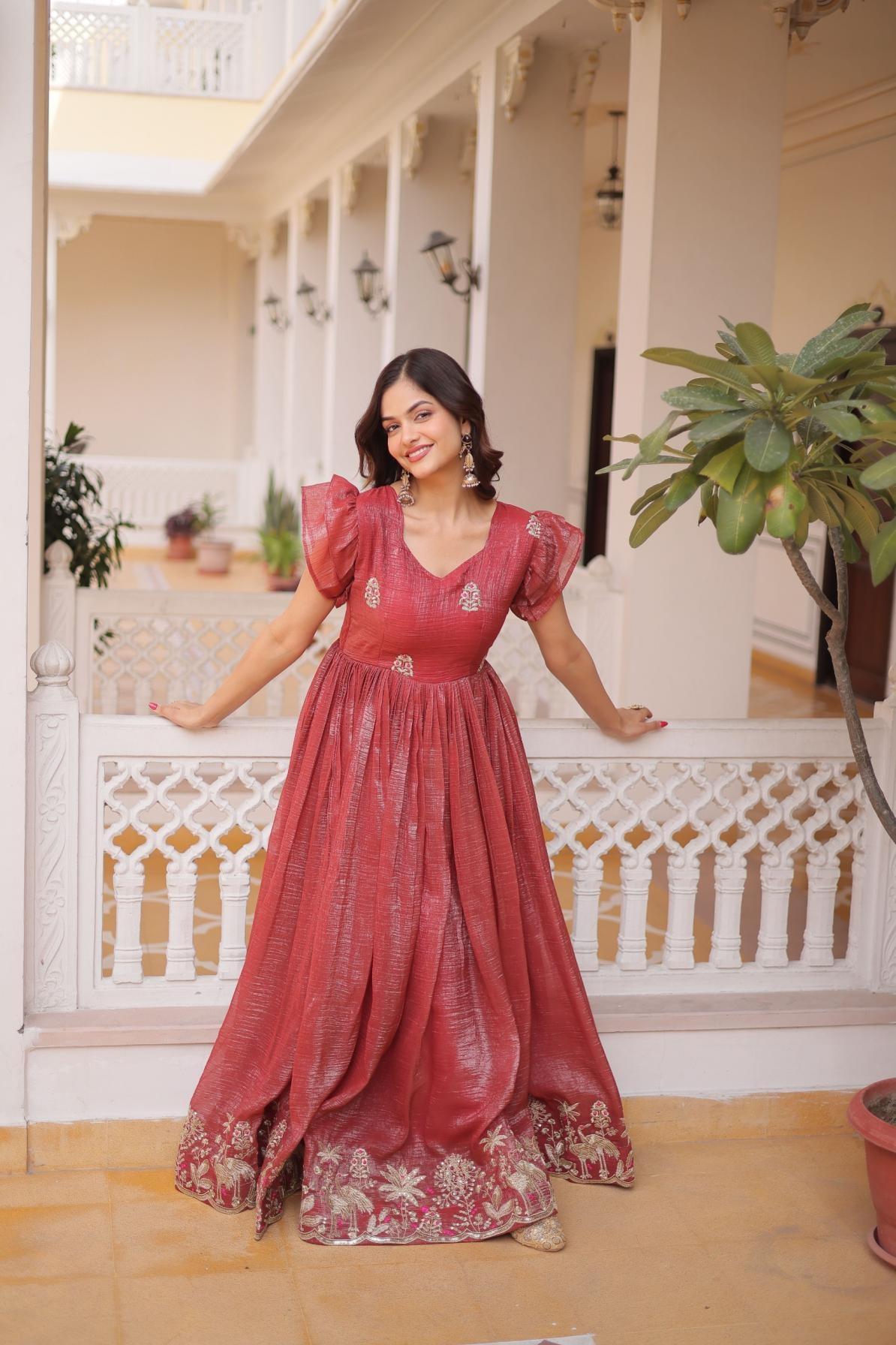 pr ka 1223 silver crunchy pretty readymade gowns in wholesale surat