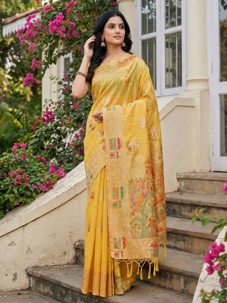 pr LINEN GRACE fancy designer Soft LINEN COTTON fabric saree wholesale with Fancy latkan