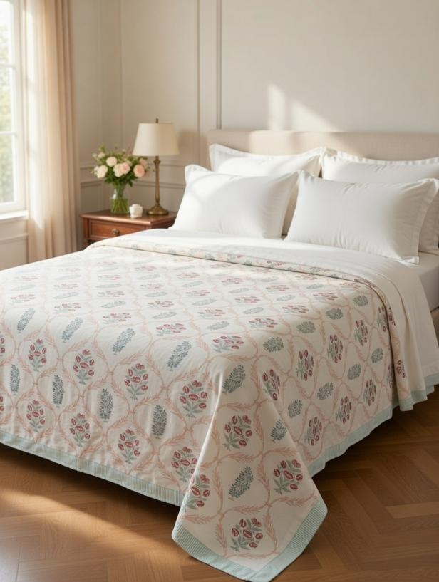 pr percale cotton readymade stylish colours bedsheet in wholesale surat