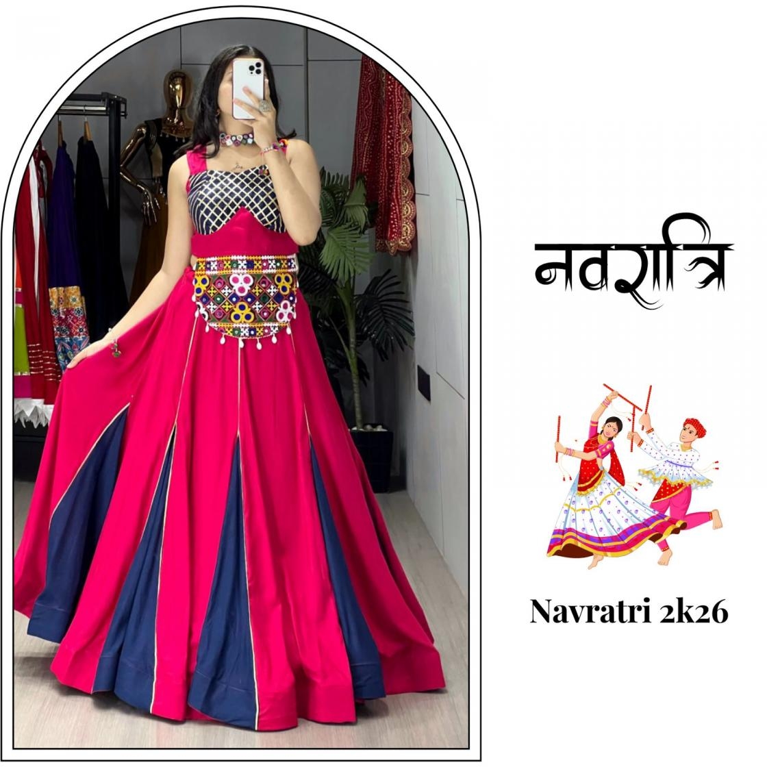 pr sanedo grtn8064 rayon cotton fully stitch navratri lehengas in wholesale surat