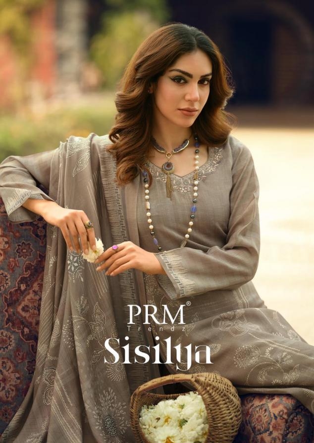 prm trendz sisilya series 13057 to 13062 viscose linen salwar kameez in wholesale surat