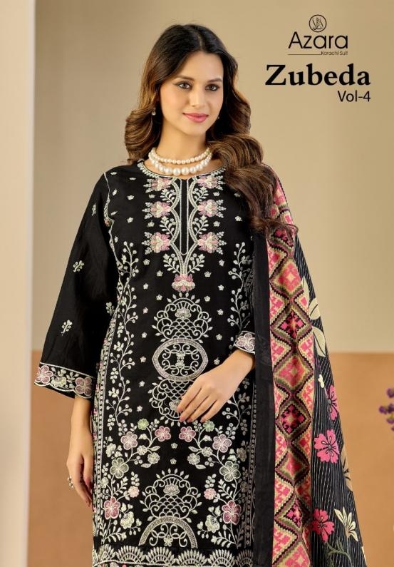 radhika fashion azara zubeda vol 4 series 96001 to 96002 lawn cotton pakistani salwar kameez in wholesale surat