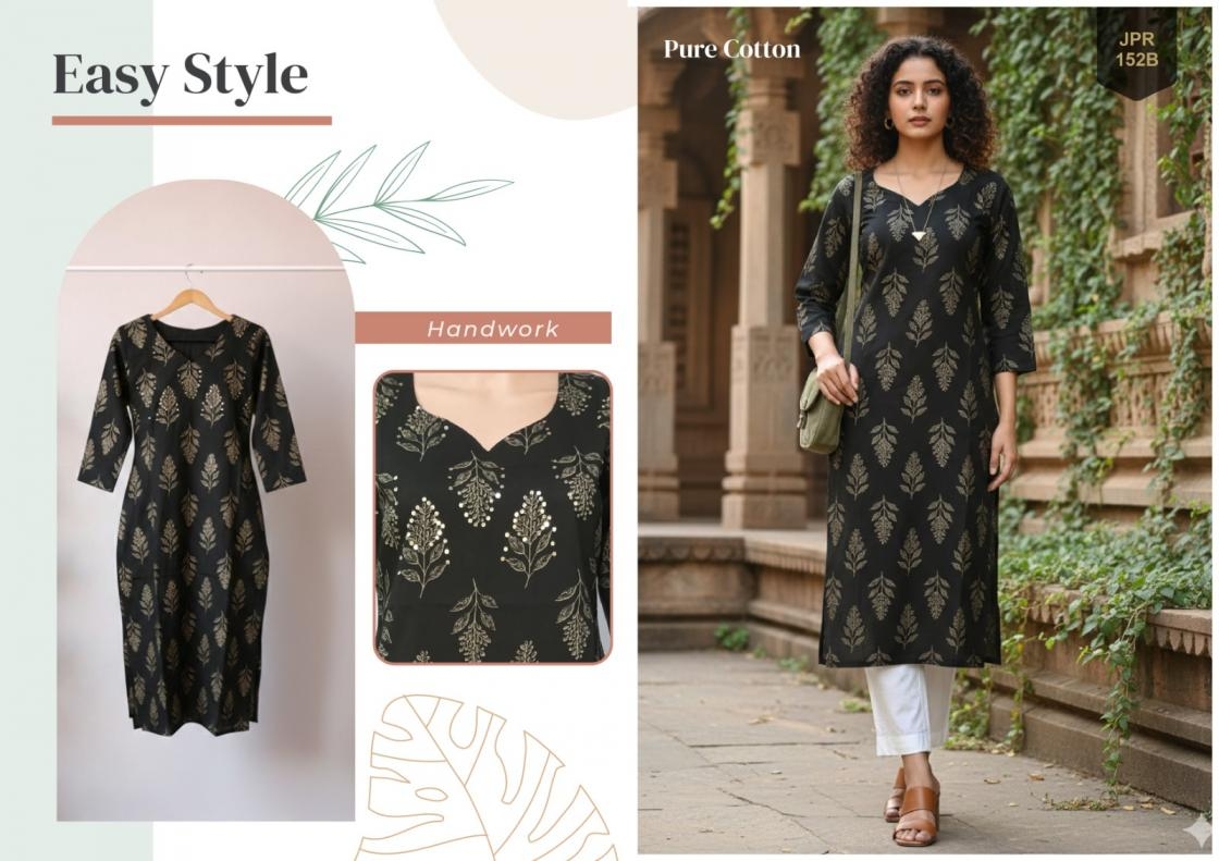 rajnandini aarvika Pure Cotton Trendy printed kurta with work in Jaipuri prints