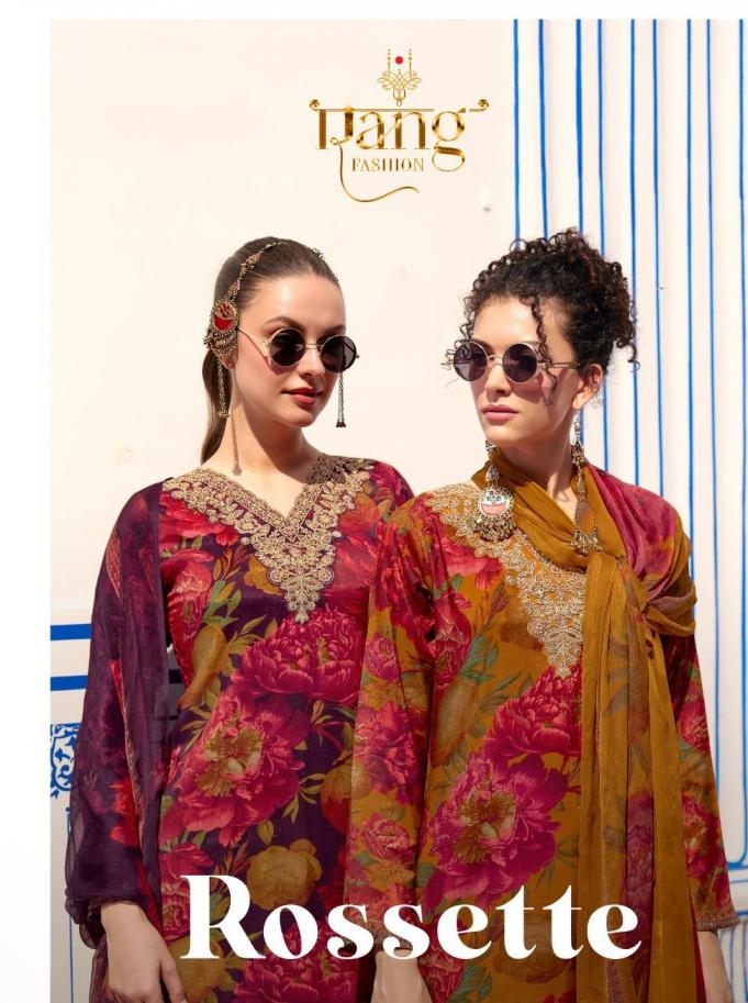 rang launch rossette series 1001 to 1004 viscose muslin v neck pakistani salwar kameez in wholesale surat