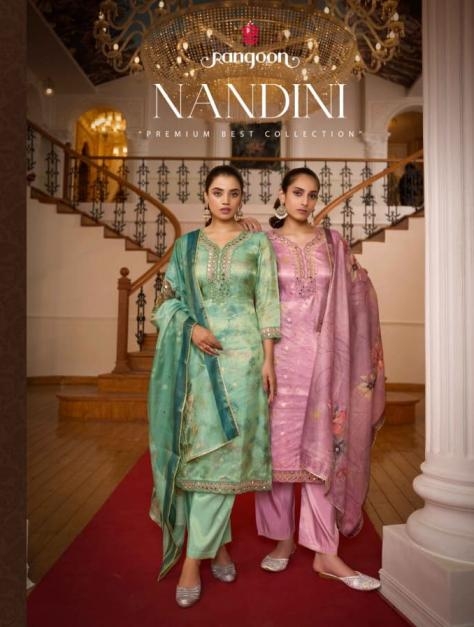 rangoon nandini series 10371-10374 Viscose Jecaurd wholesale readymade suit 