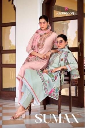 rangoon suman series 10481-10484 viscose wholesale readymade suit 