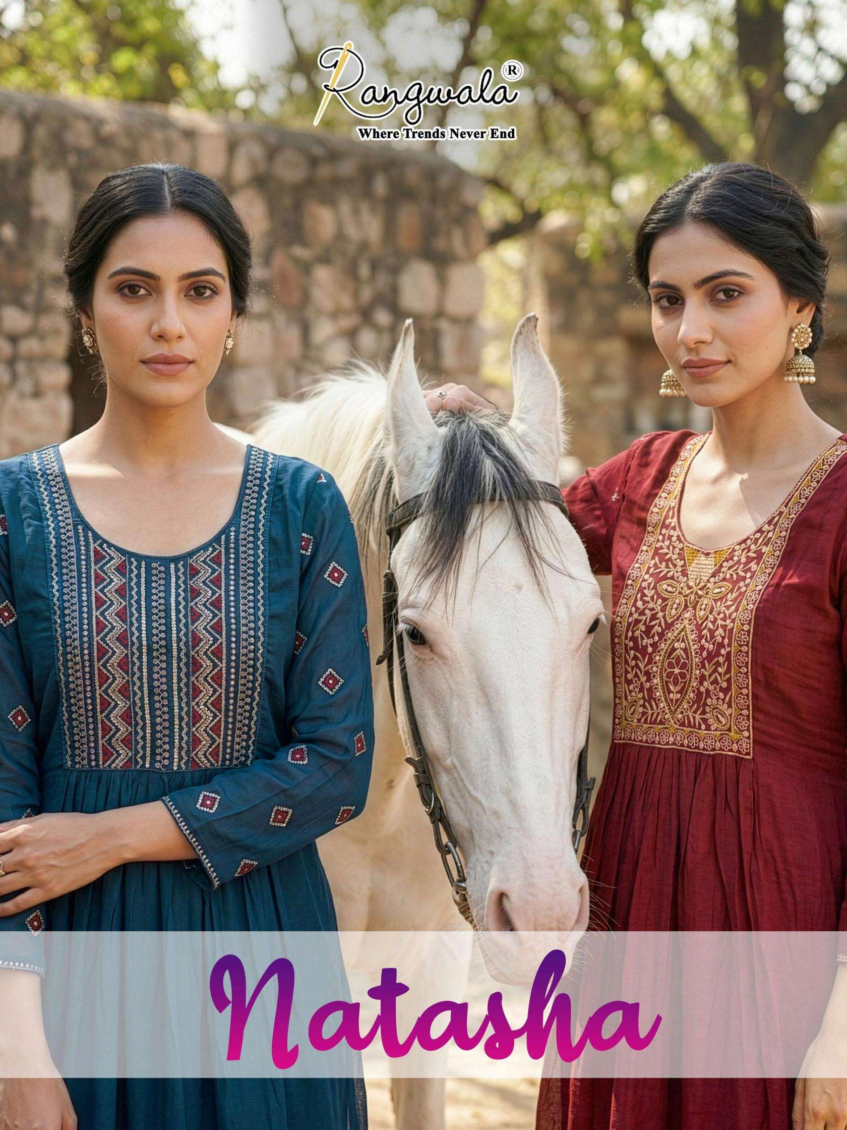 rangwala natasha series 1001-1008 mul chanderi wholesale readymade suit 