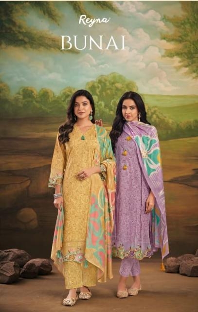 reyna bunai series 10487 to 10490 cotton block print salwar kameez in wholesale surat