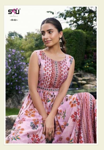  s4u blush B-02 digital print fullstitch muslin single sleeveless light pink jumpsuit