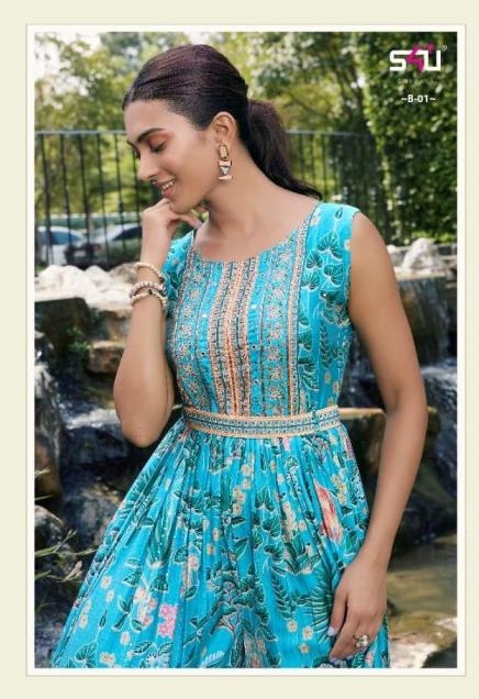 s4u blush digital prints fully stitch fashionable blue single jumpsuits