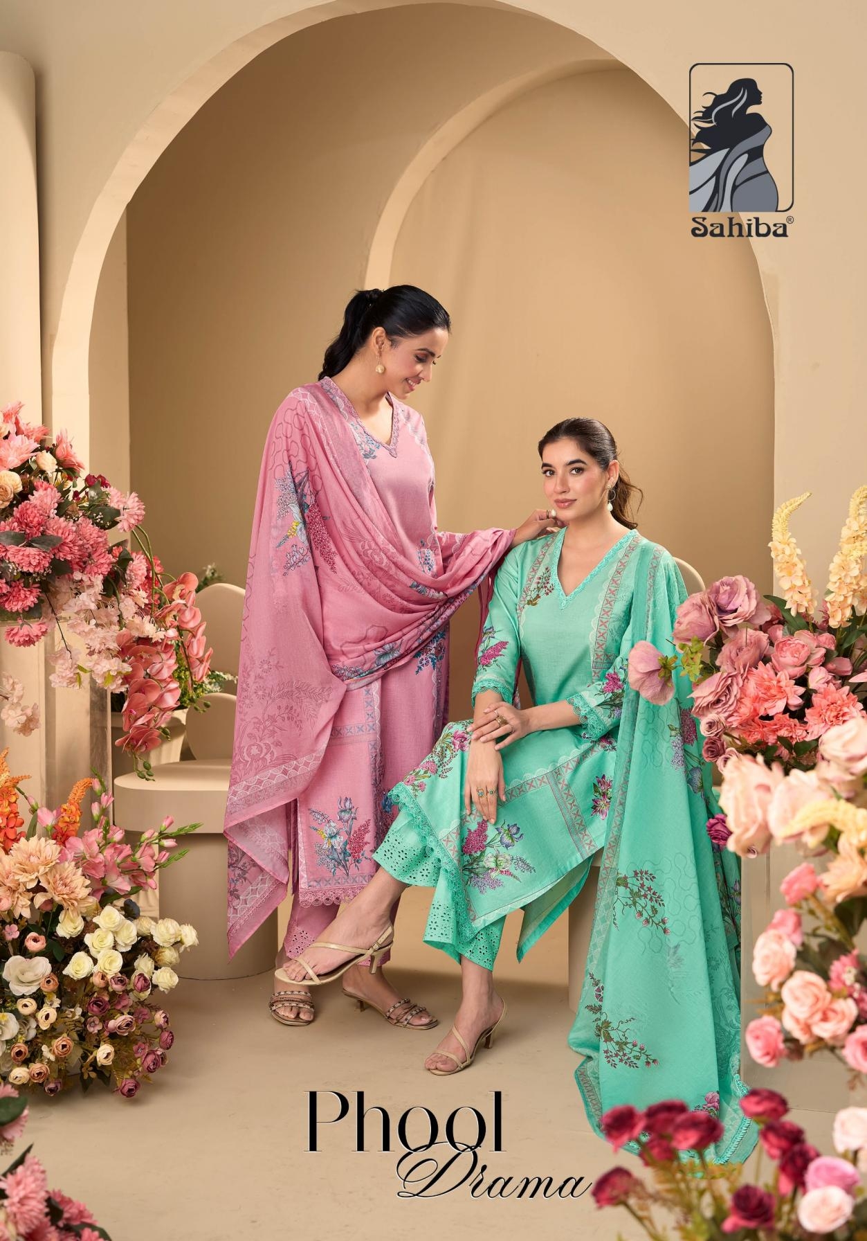 sahiba phool drama pure cotton digital print wholesale suit 