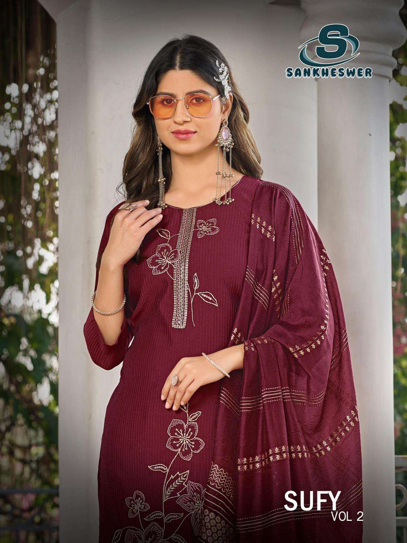 sankheswer sufy vol 2 series 1001 to 1010 readymade stylish suit in wholesale surat