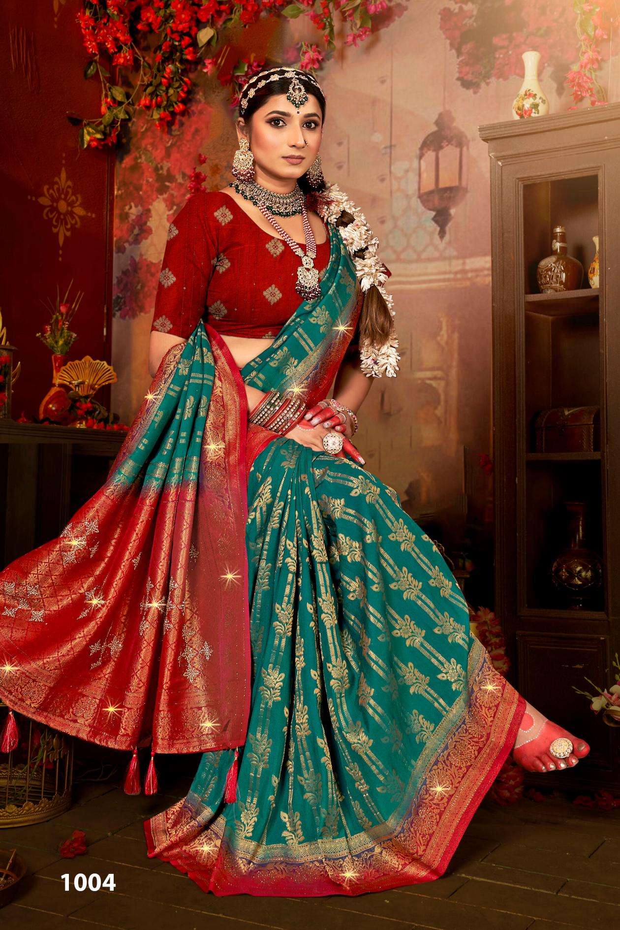 Saroj Devangi Saroski vol.1 series 1001 to 1006 Soft silk saree in wholesale surat