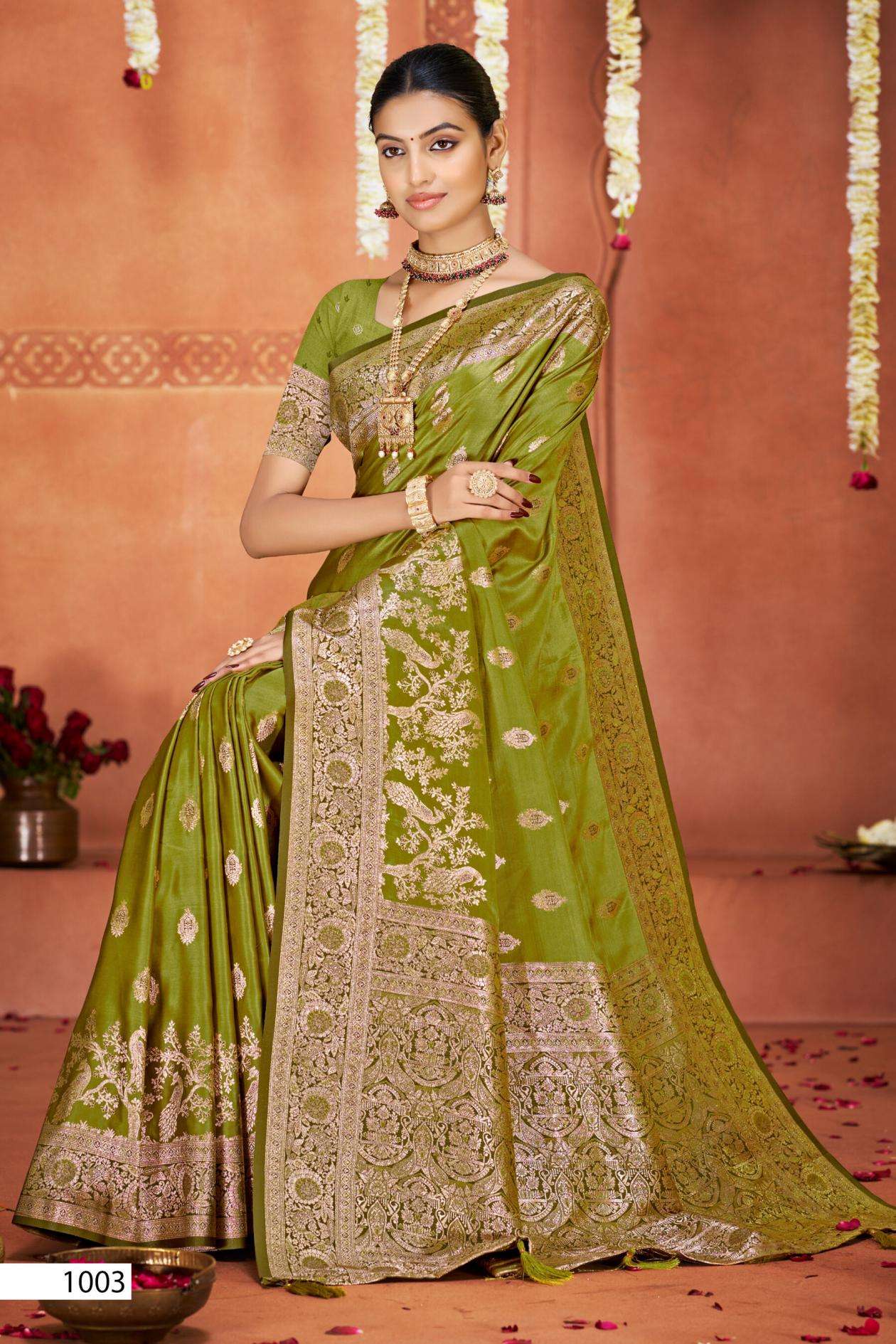 Saroj Gulzaar satin vol.9 series 1001 to 1004 satin silk saree in wholesale surat