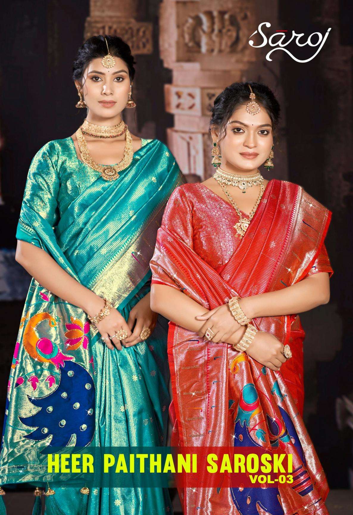 Saroj Heer paithani saroski vol 3 series 1001-1010 50*600 silk saree
