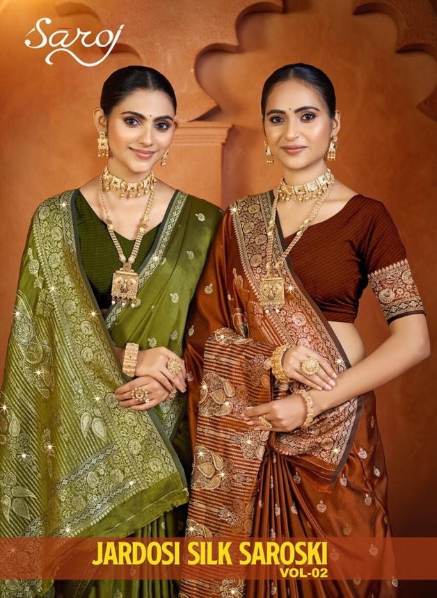 Saroj Jardosi satin saroski vol.2 series 1001 to 1005 Satin silk saree in wholesale surat