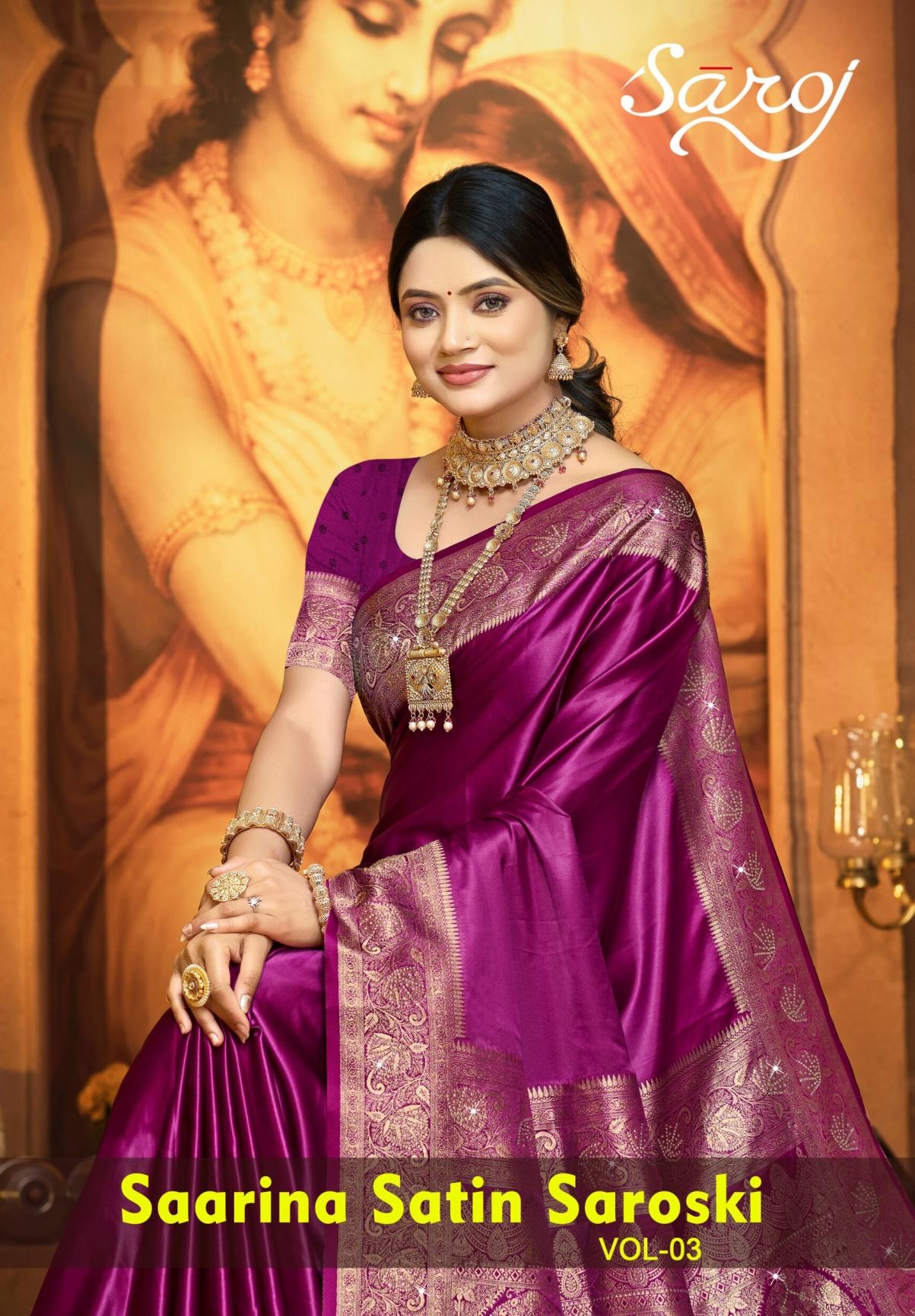 Saroj Saarina satin saroski vol-3 series 1001-1004 satin silk saree
