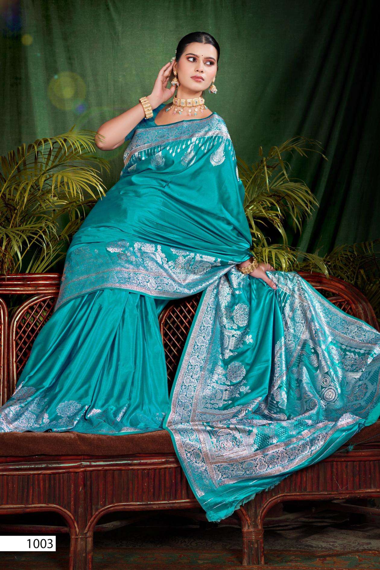 Saroj Sutradhar satin saroski vol.1 series 1001 to 1004 Satin silk saree in wholesale surat