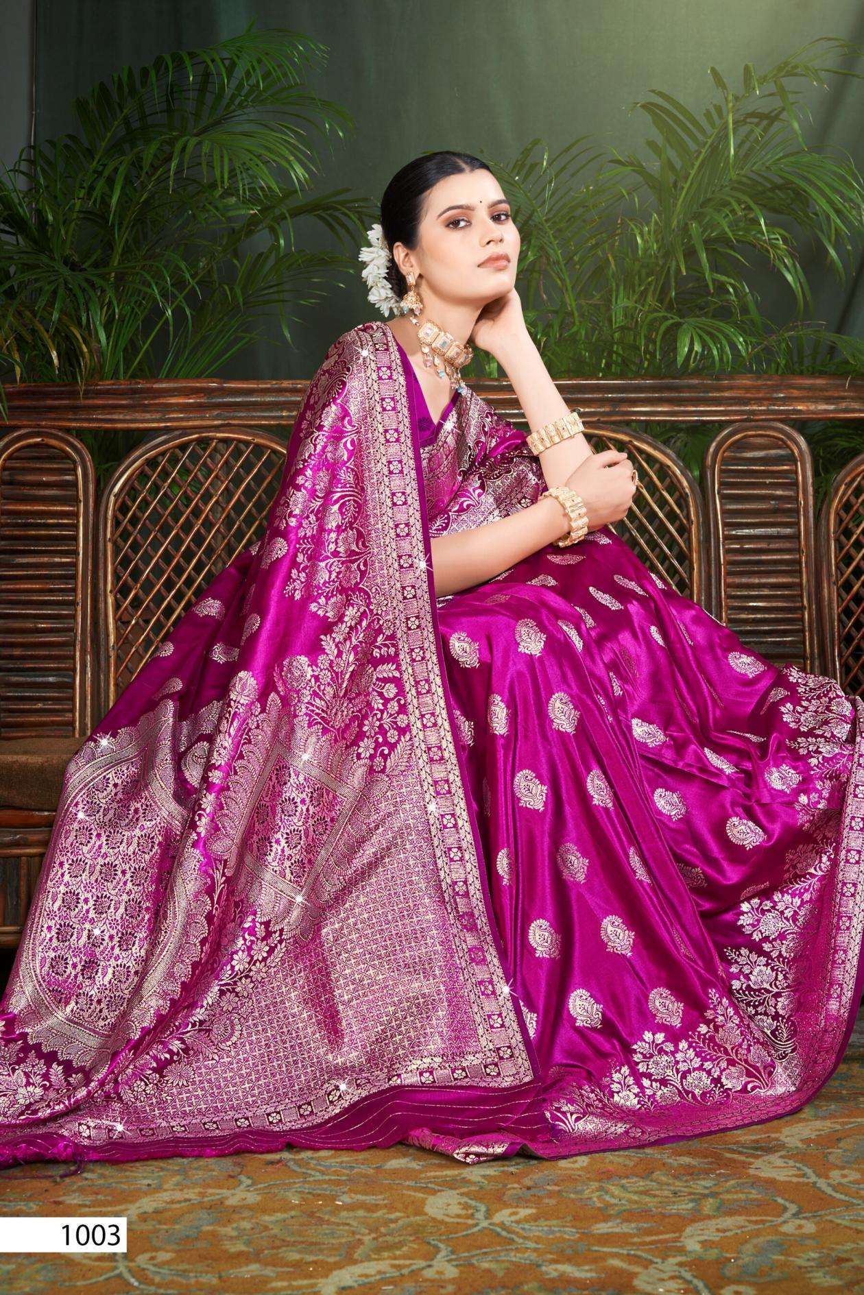 Saroj Sutradhar satin saroski vol.2 series 1001 to 1004 Satin silk saree in wholesale surat