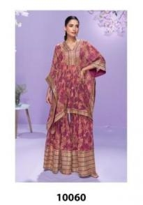 sayuri designer raahi series 10060 georgette readymade stylish kaftan kurti with gharara