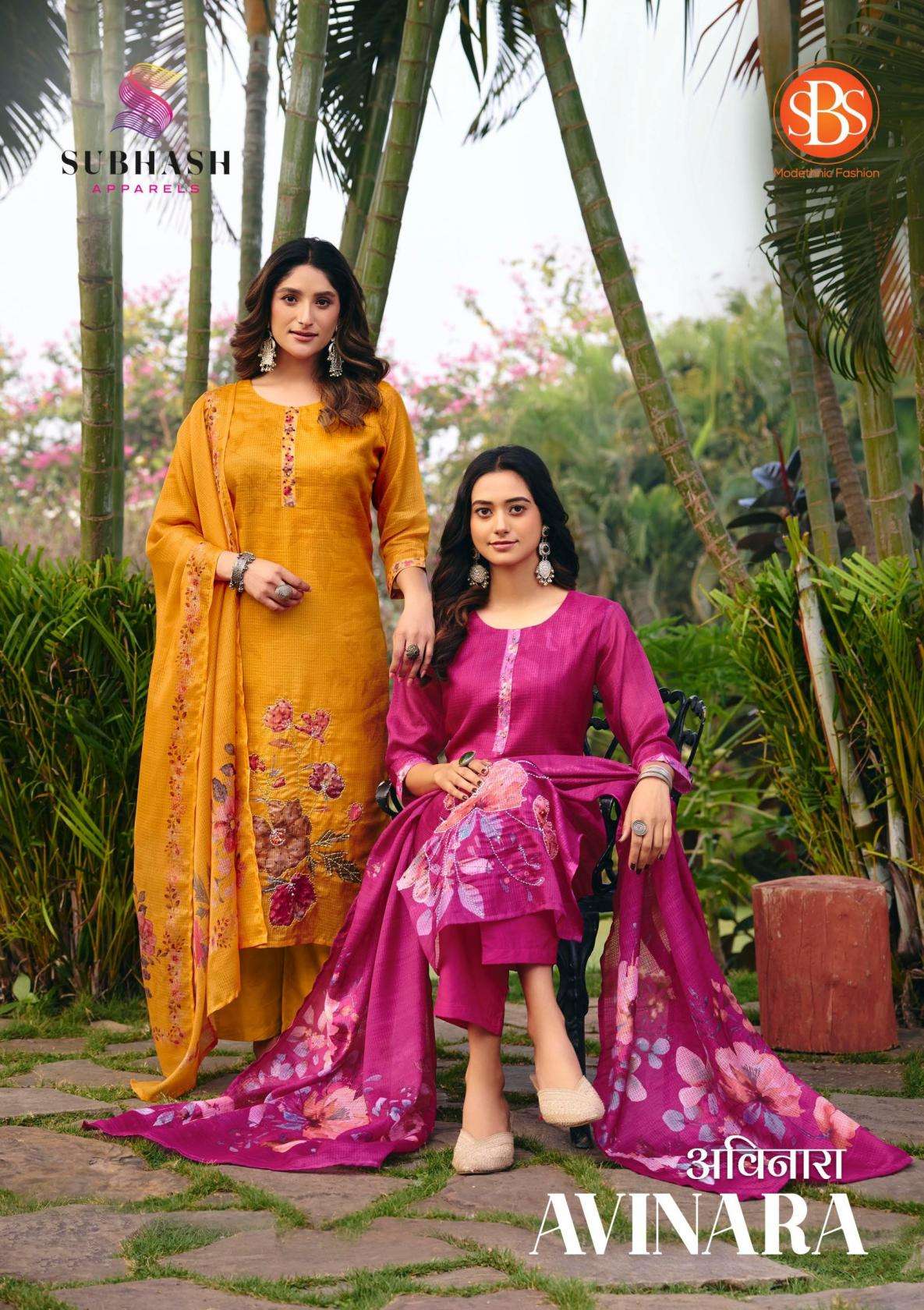 sbs subhash avinara series 6559-6562 cota chex readymade suit