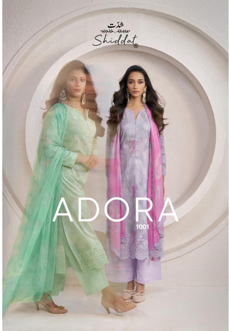 shiddat adora 1001 A to D cambric salwar kameez in wholesale surat