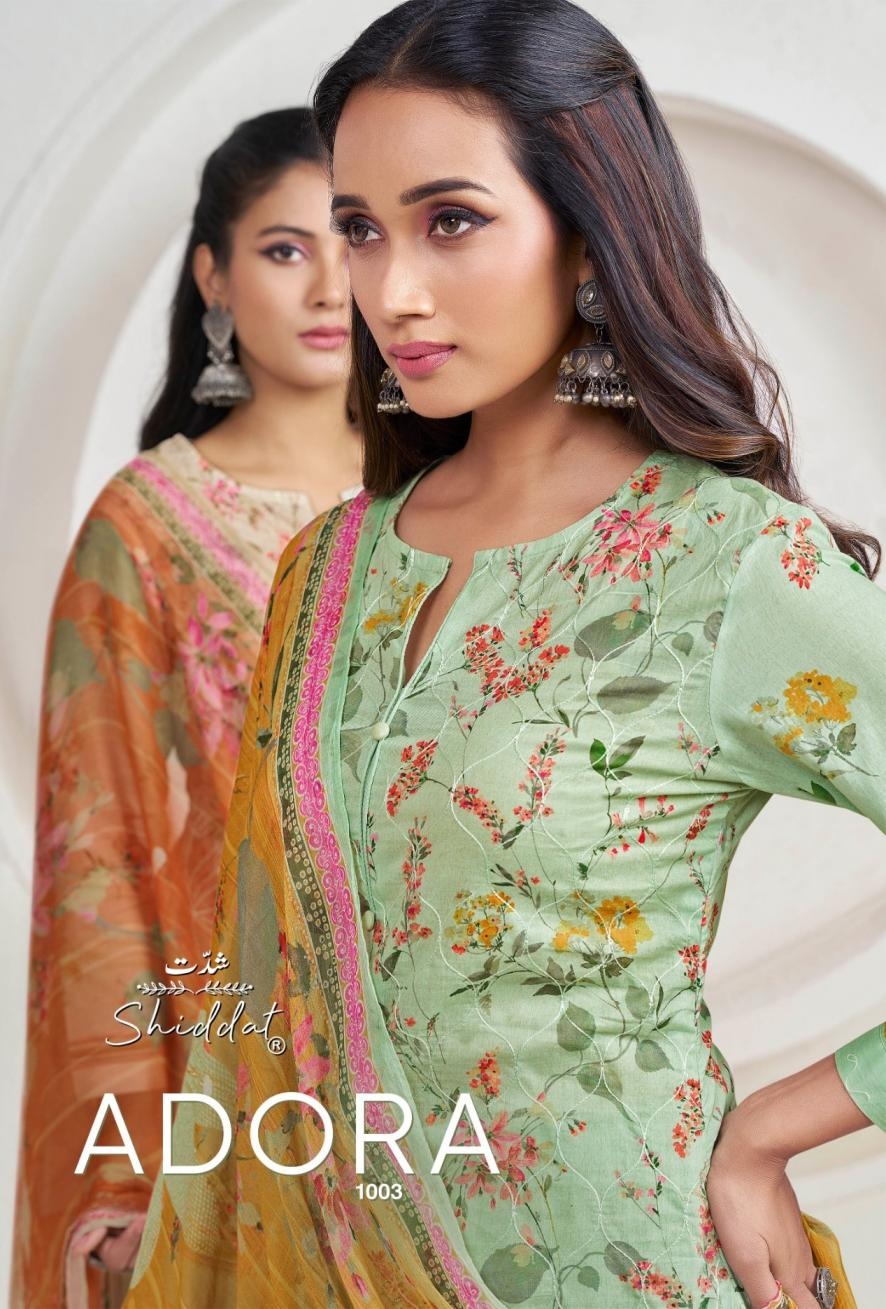 shiddat adora 1003 cambric pakistani stylish wholesale salwar kameez