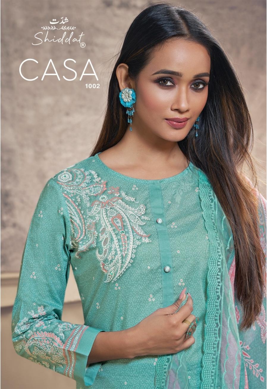 shiddat casa 1002 A to D unique cambric salwar kameez in wholesale surat