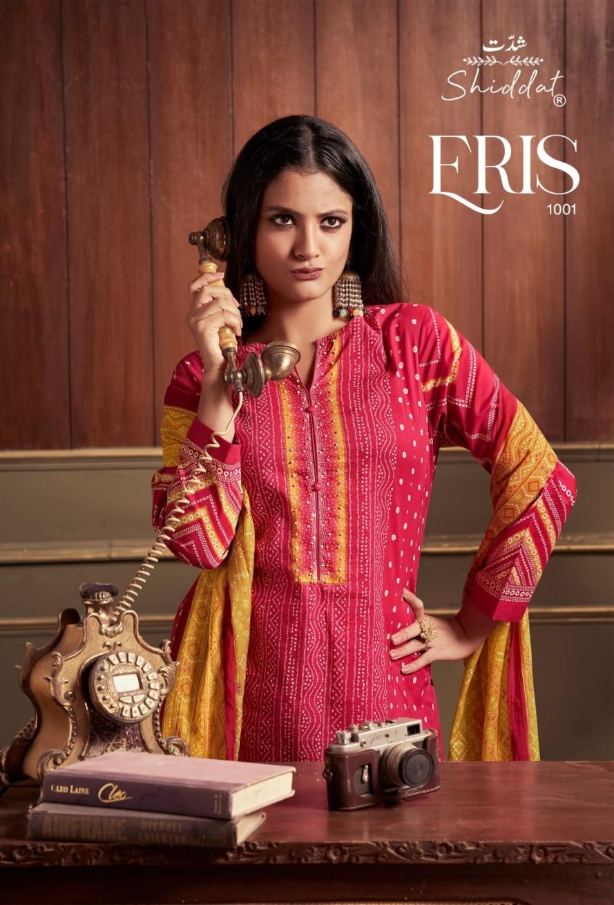 shiddat eris 1001 A to D cambric salwar kameez in wholesale surat