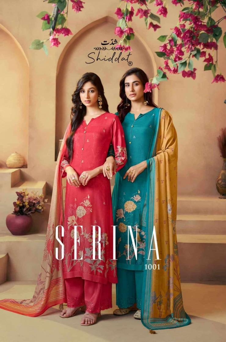shiddat serina 1001 A to D hit design muslin salwar kameez in wholesale surat