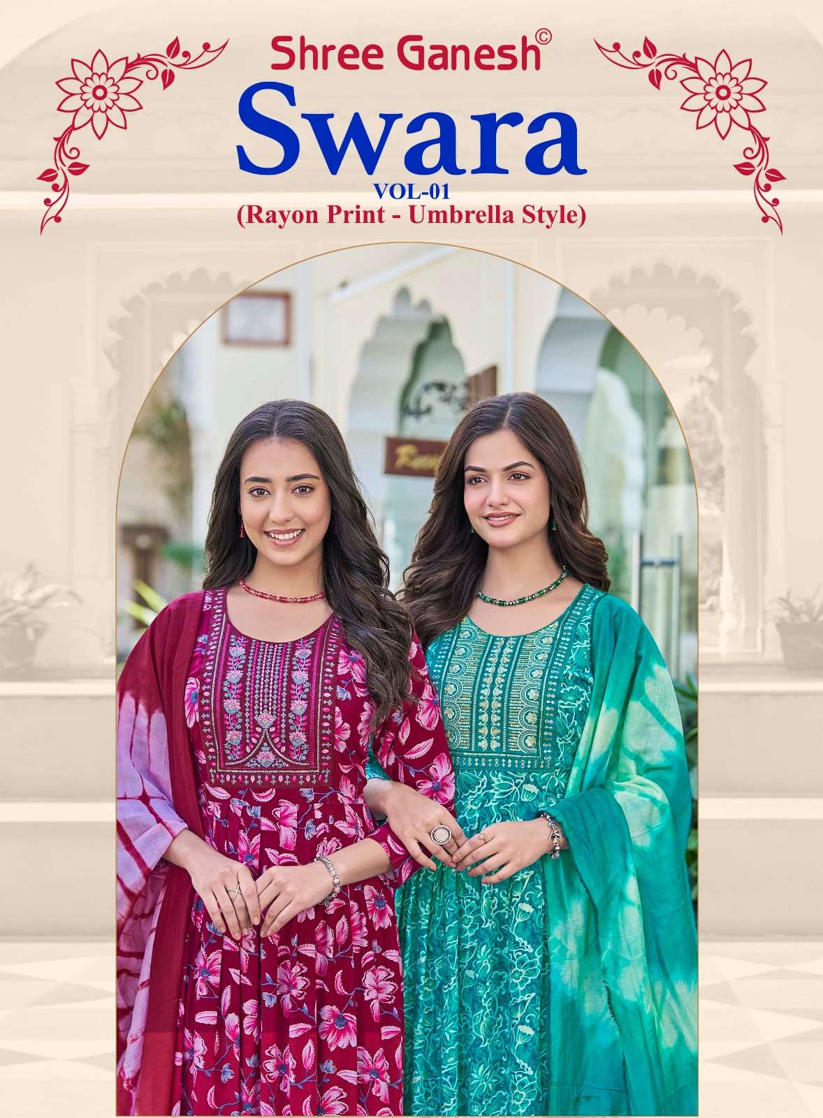 Shree Ganesh Swara Vol-1 series 1001-1010 Heavy Rayon wholesale readymade suit 