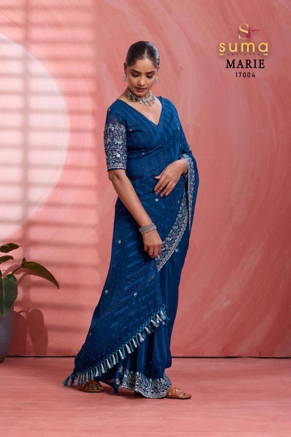 suma designer marie series 17001-17006 chiffon beautiful saree