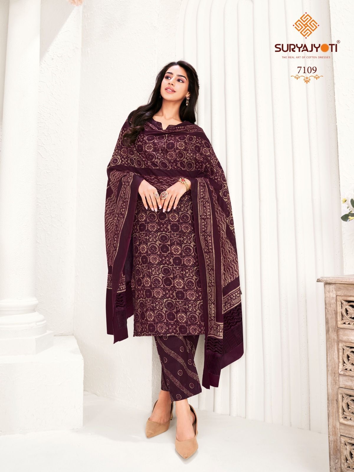 Suryajyoti Trendy Cotton Vol-71 series 7101-7120 Heavy Cotton wholesale suit 