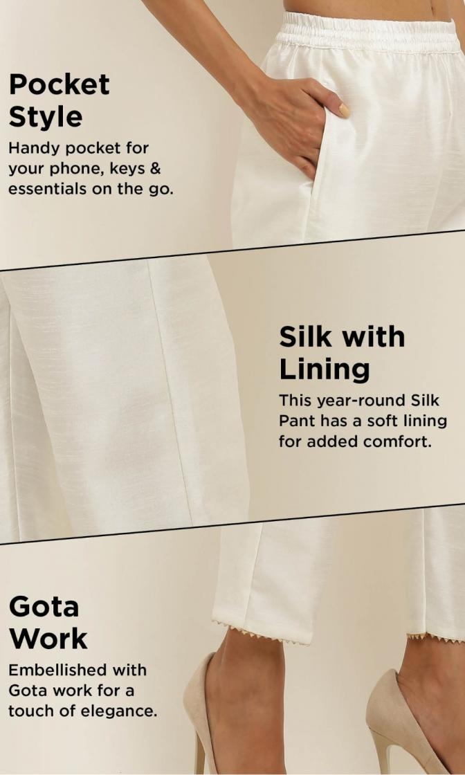 traditional readymade silk with cotton lining workout pant