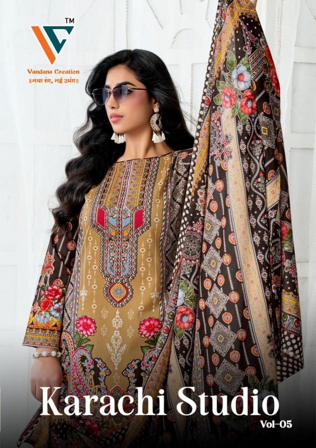 vandana‎ creation karachi studio vol 5 series 5001 to 5008 cotton pakistani salwar kameez in wholesale surat