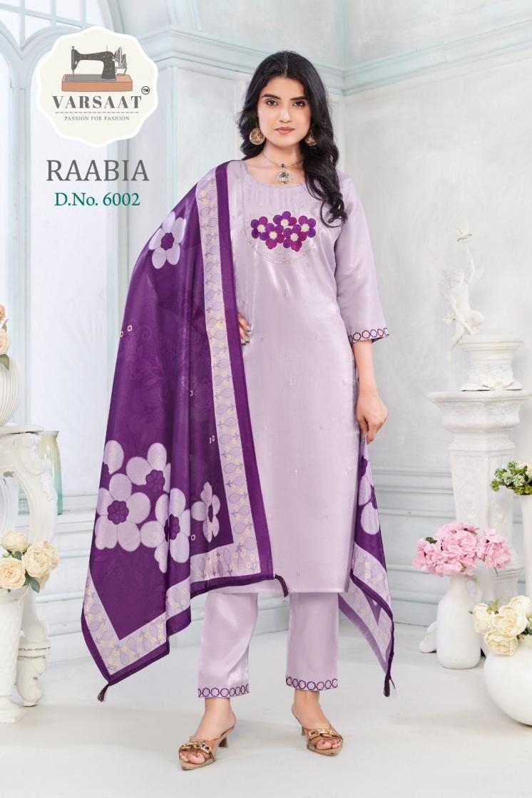 varsaat raabia series 6001 to 6006 glass modal readymade combo ladies suit in wholesale surat 